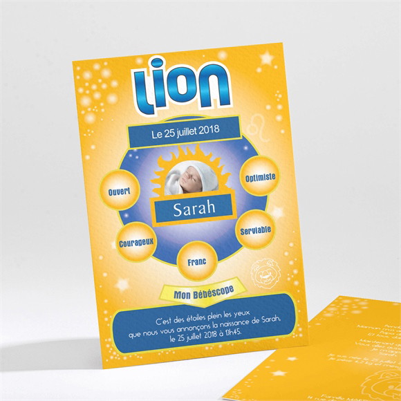 Faire-part naissance Astro Lion réf.N21146