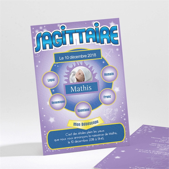 Faire-part naissance Sagittaire réf.N21148