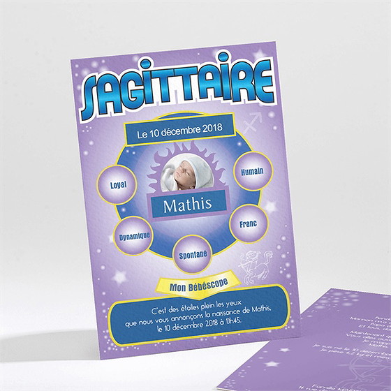 Faire-part naissance sagittaire