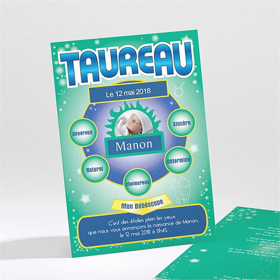 Faire-part naissance taureau