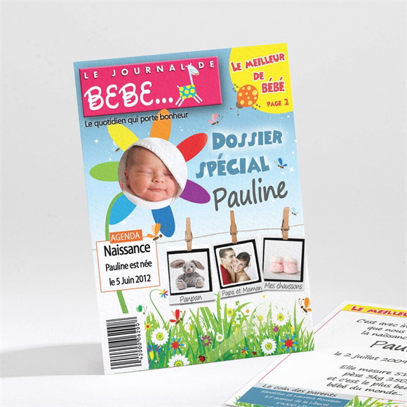 Faire-part naissance Son Dossier Spécial réf.N21103