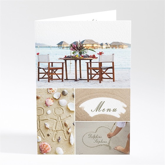 Menu mariage sur la plage