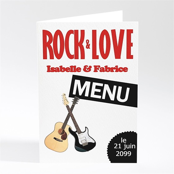 Menu mariage rock and love