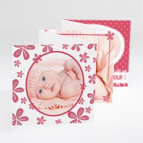 Faire-part naissance Médaillon fleuri réf.N80002