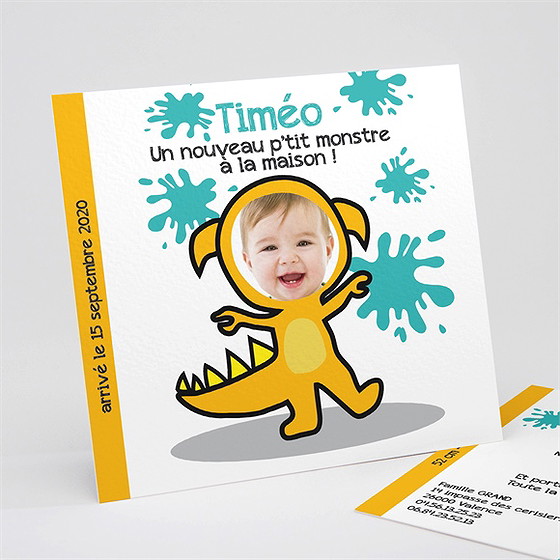 Faire-part naissance notre petit monstre