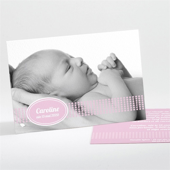 Faire-part naissance Photo rose fille réf.N11103