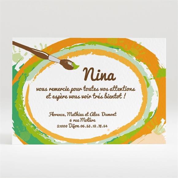 Remerciement naissance Peinture photo réf.N12008