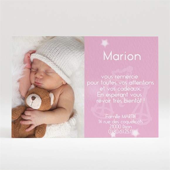Remerciement naissance Balance réf.N12018