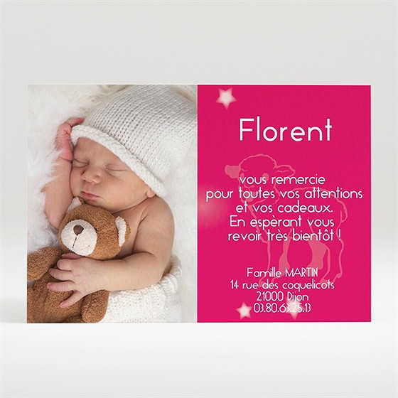 Remerciement naissance bélier