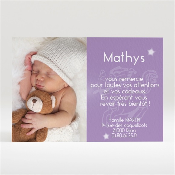 Remerciement naissance Sagittaire réf.N12025