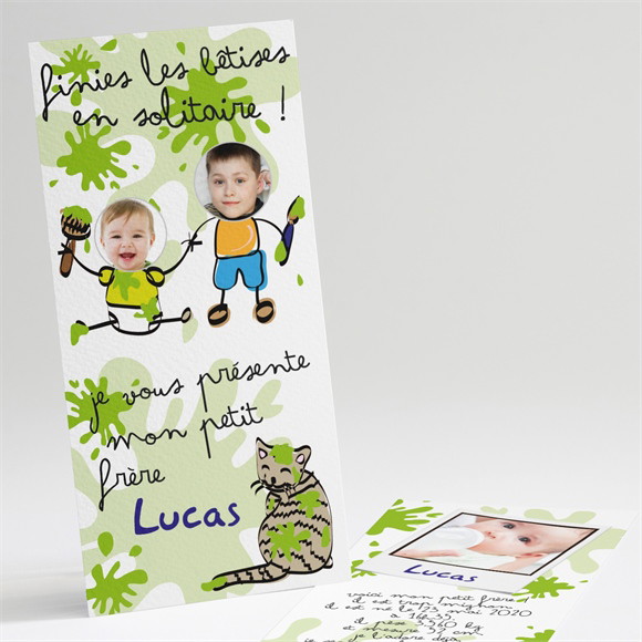 Faire-part naissance On présente notre petit frère réf.N22103