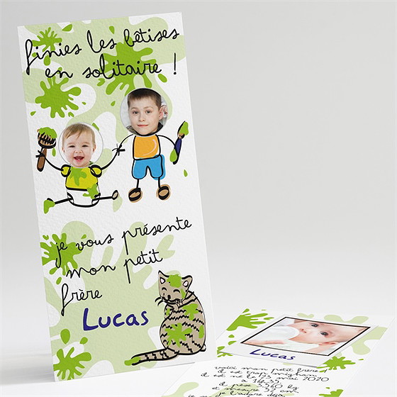 Faire-part naissance on présente notre petit frère