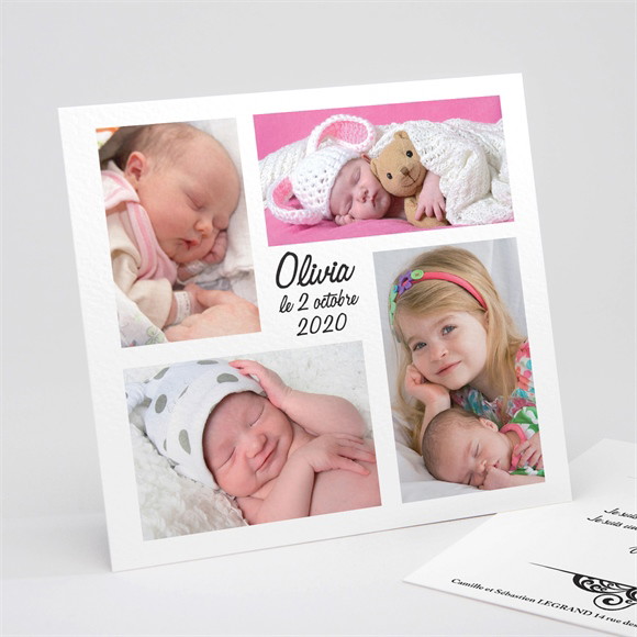 Faire-part naissance Mosaique de photos réf.N31111