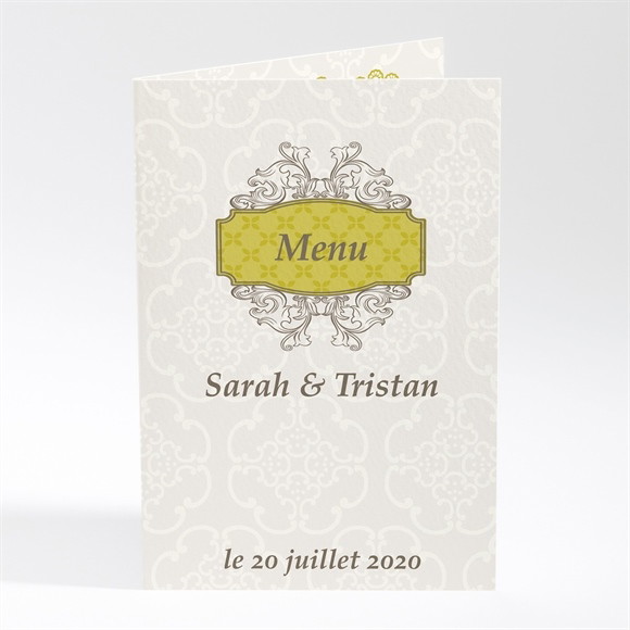 Menu mariage Jaune poussin réf.N40133