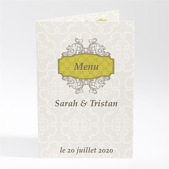 Menu mariage jaune poussin