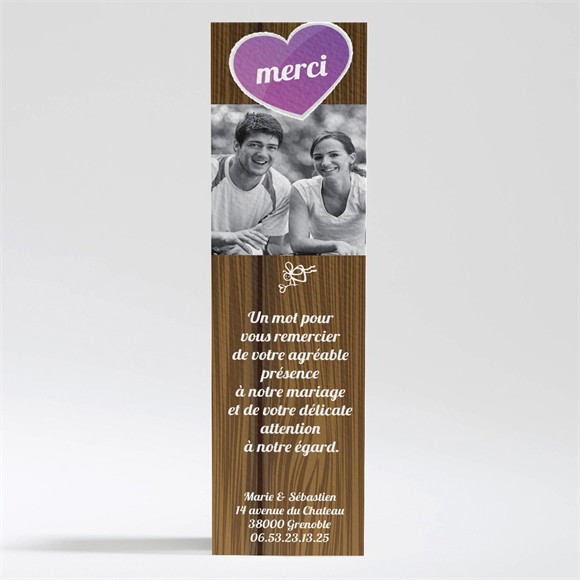 Remerciement mariage Romantique et sympa réf.N20033