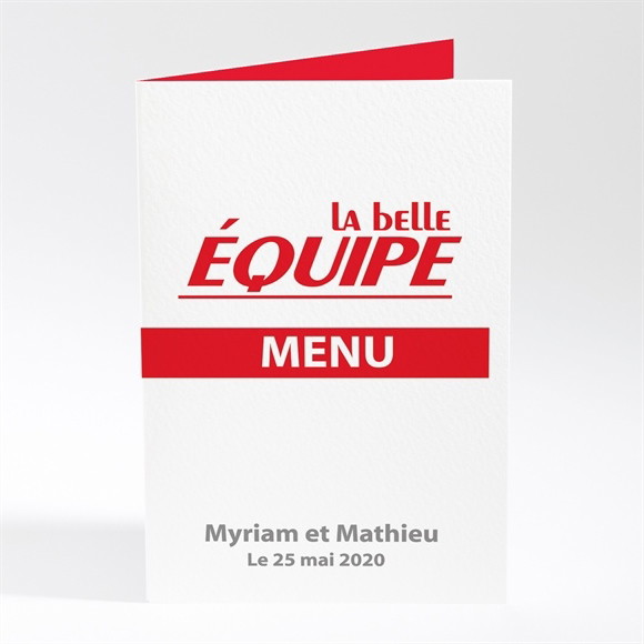 Menu mariage La Belle Equipe réf.N40139