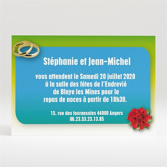 Carton d'invitation mariage scènes de mariage originales