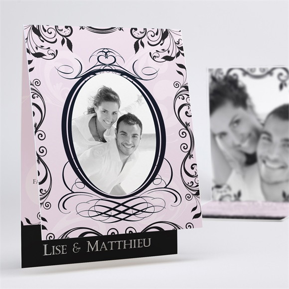 Faire-part mariage Joli médaillon vintage réf.N50115