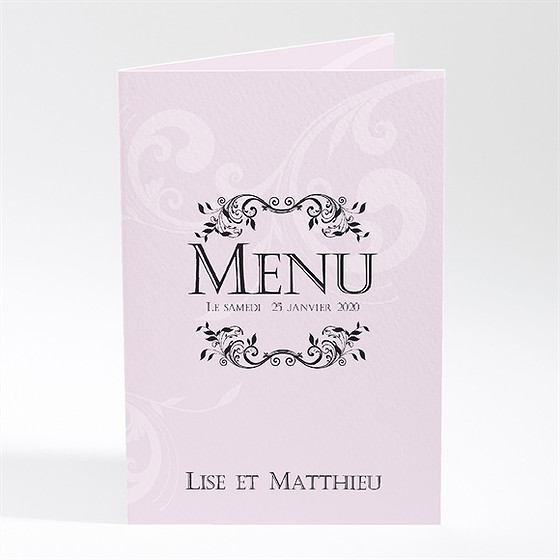 Menu mariage joli médaillon vintage