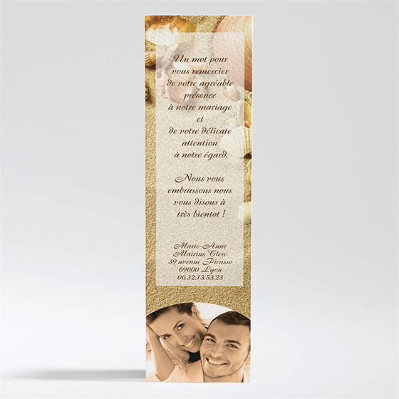 Remerciement mariage parchemin vintage