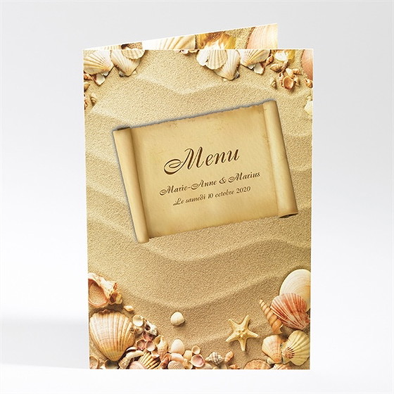 Menu mariage parchemin vintage