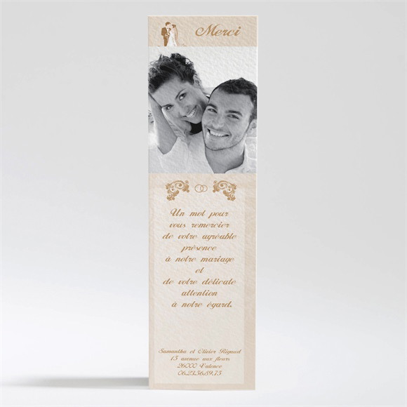 Remerciement mariage Beige et blanc réf.N20047
