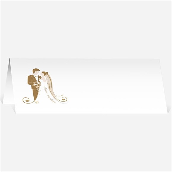 Marque-place mariage Beige et blanc réf.N44018
