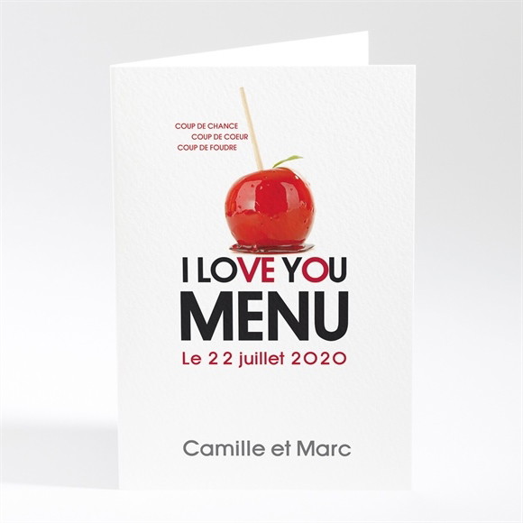 Menu mariage I love you réf.N40155