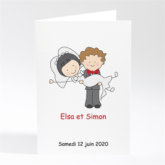 Menu mariage Les 2 mariés illustrés réf.N40156