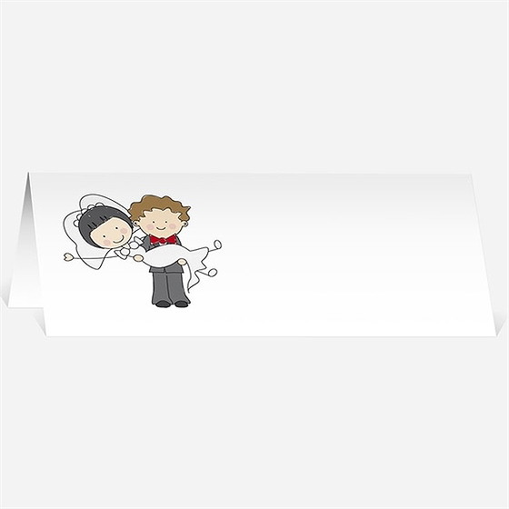 Marque-place mariage les 2 mariés illustrés