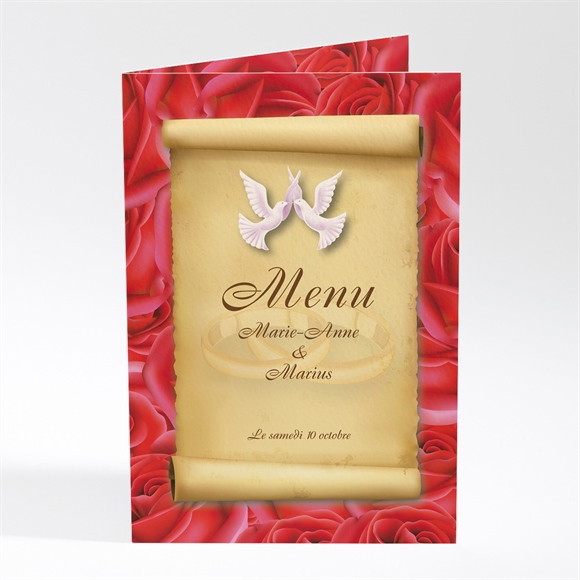 Menu mariage Nos deux colombes réf.N40158