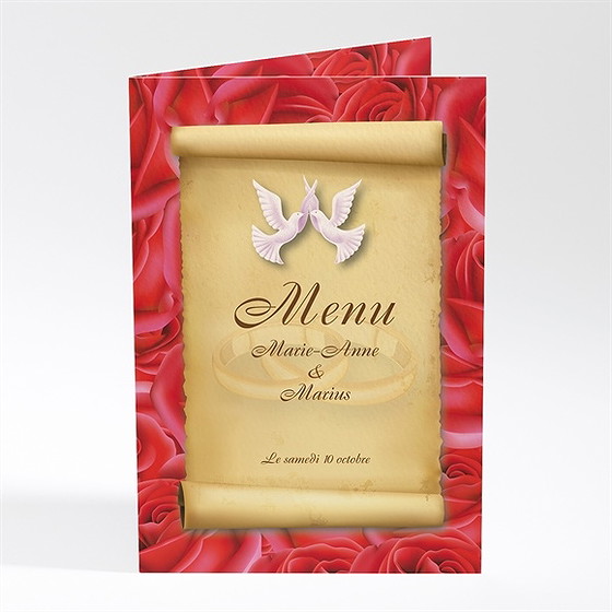 Menu mariage nos deux colombes