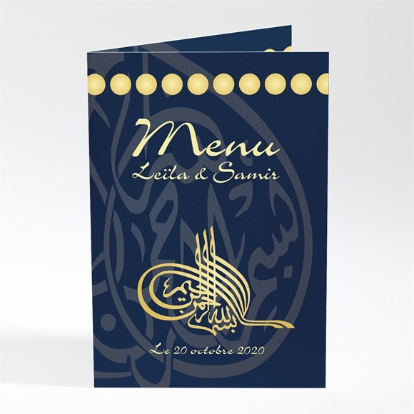 Menu mariage Noir et or réf.N40160