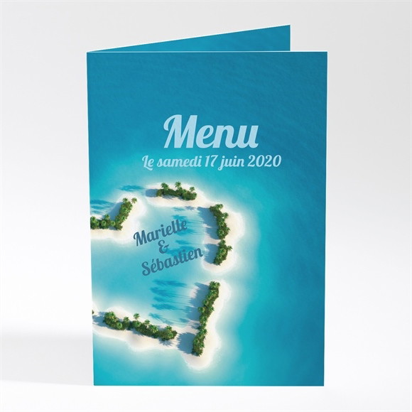 Menu mariage Eaux turquoises Océan réf.N40152