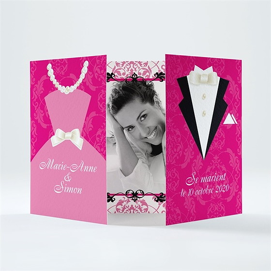 Faire-part mariage tenue de gala