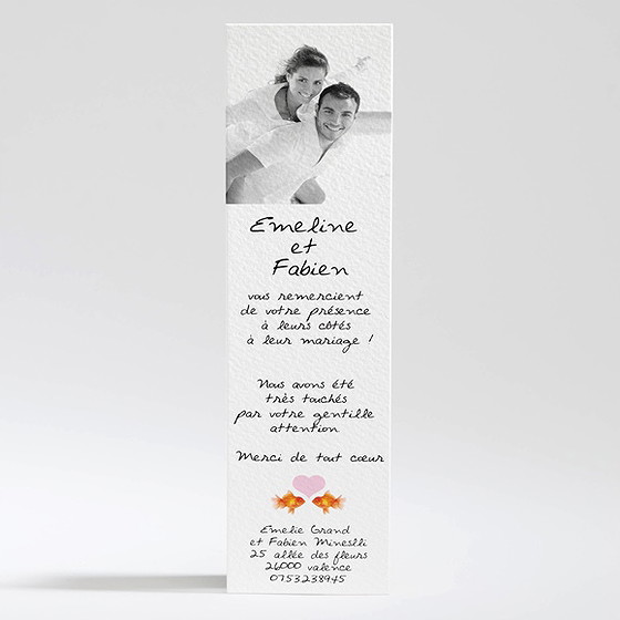 Remerciement mariage comme des poissons dans l'eau