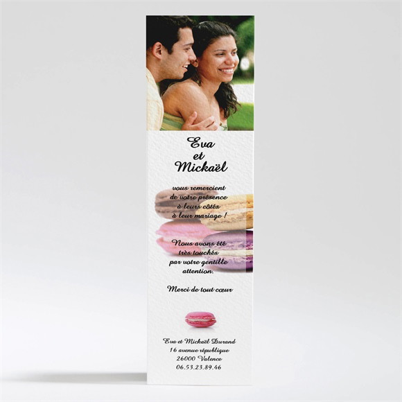 Remerciement mariage Jolis macarons réf.N20063