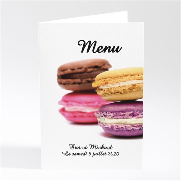 Menu mariage Jolis macarons réf.N40166