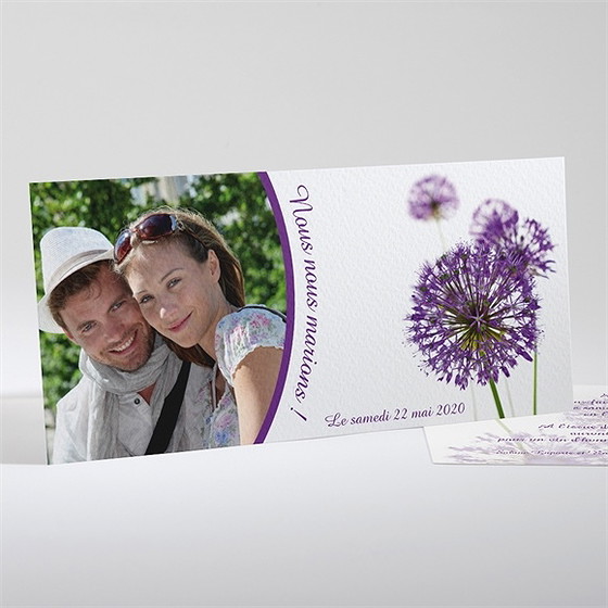 Faire-part mariage fleurs au vent