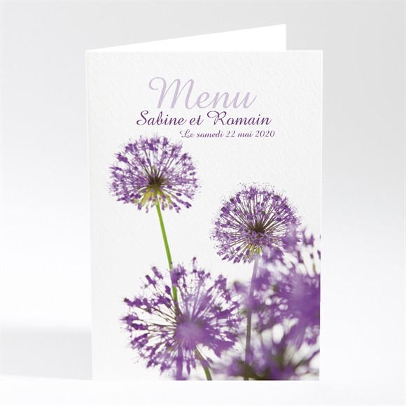 Menu mariage Fleurs au vent réf.N40168
