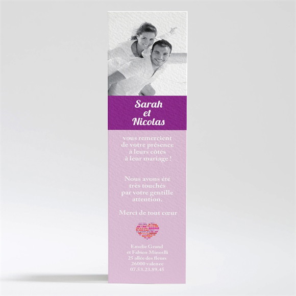 Remerciement mariage Gros coeur réf.N20062