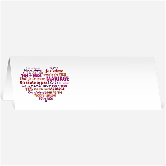 Marque-place mariage Gros coeur réf.N44033