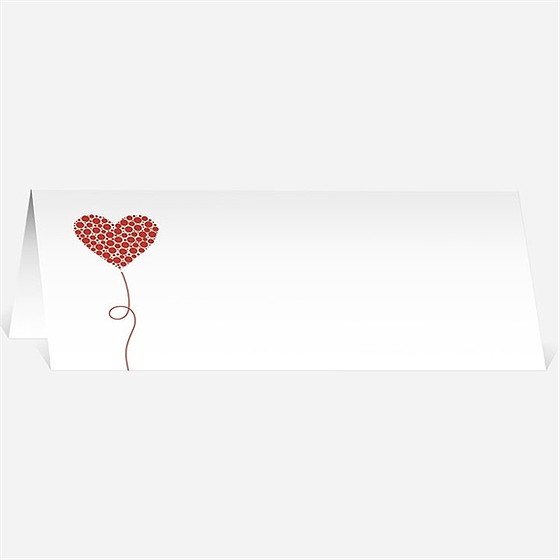 Marque-place mariage rouge et romantique