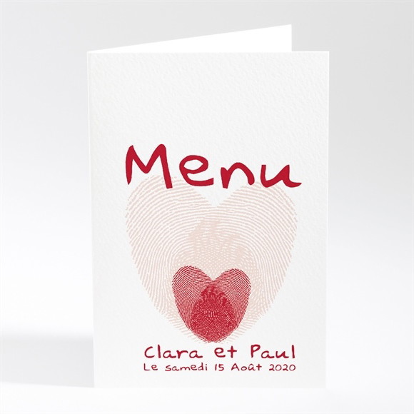Menu mariage Empreintes rouges réf.N40164