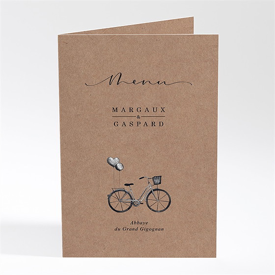 Menu mariage vélo vintage