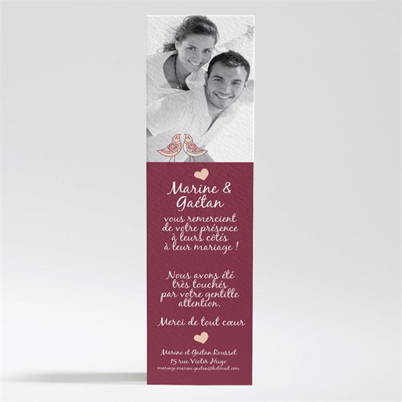 Remerciement mariage Original beige photo réf.N20075