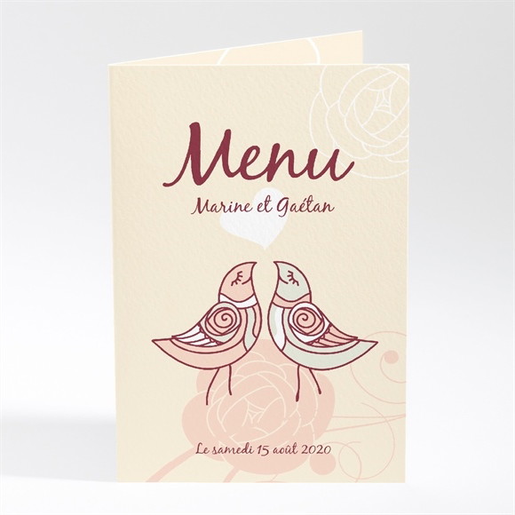 Menu mariage Original beige photo réf.N40179