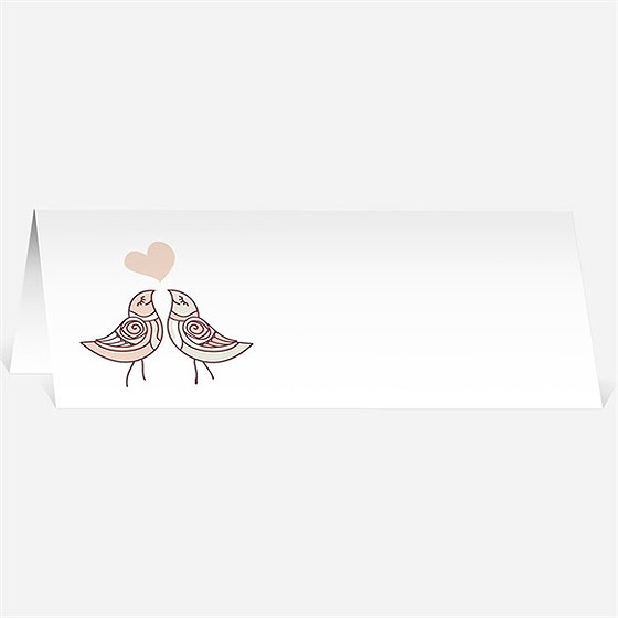 Marque-place mariage original beige photo