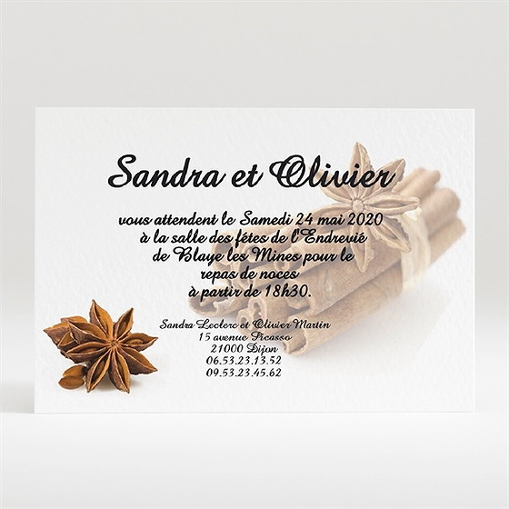 Carton d'invitation mariage etoiles anis